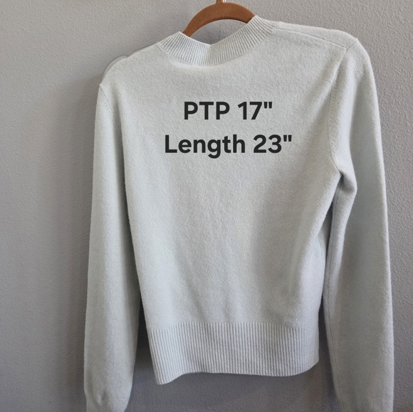 NWT Tory Burch Rose Sweater Iced Blue - Picture 5 of 7